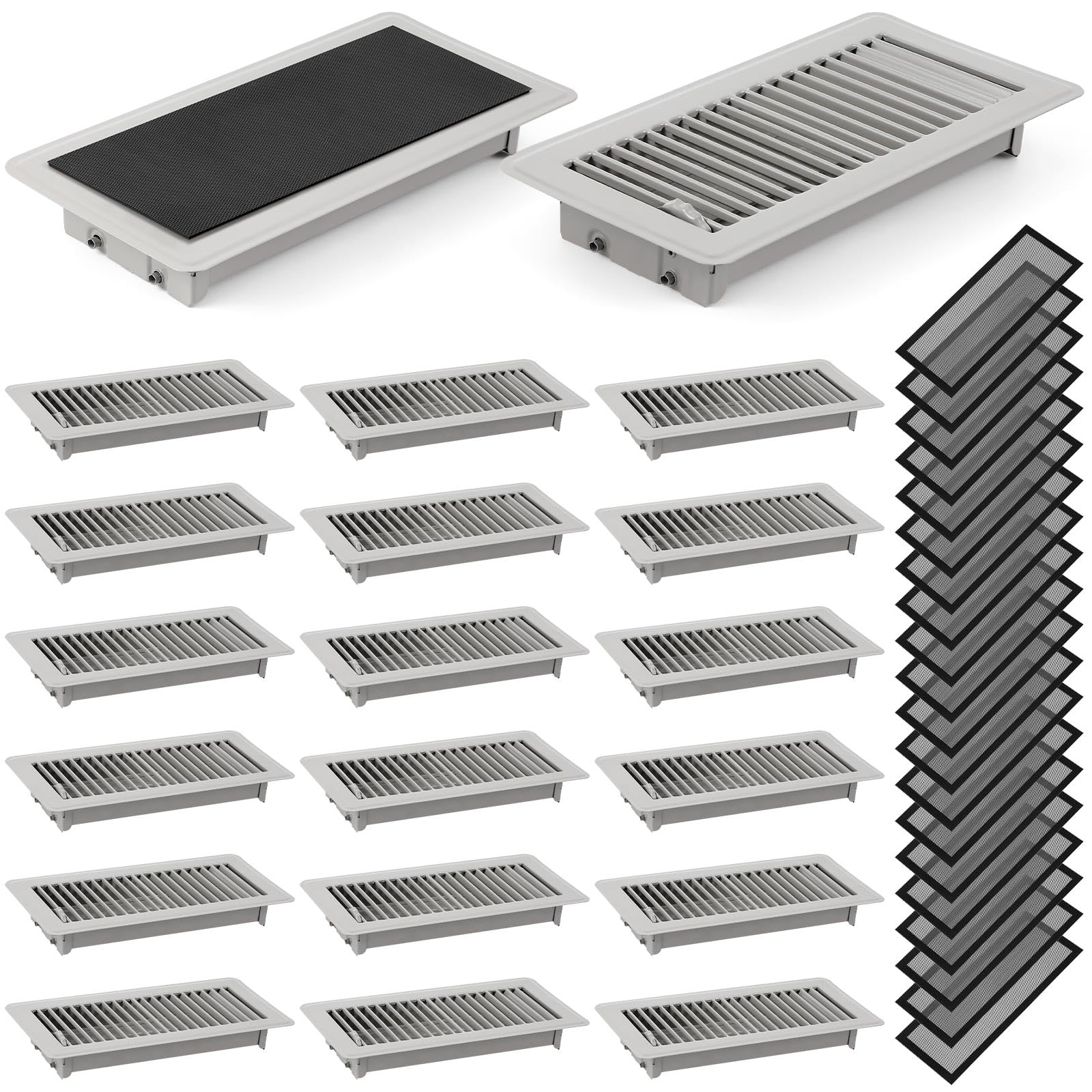 2 Stück Lüftungsabdeckungen 10,2x25,4 Cm – Verstellbar Für Boden, Wand Oder Decke