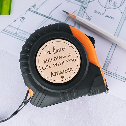 Miniatura 1 de Tape Measure Personalized for Boyfriend, Husband, Men, I Love Building Life with You, 2 Optional Sizes, Gifts for Men, Custom Engraved Tape Measure,