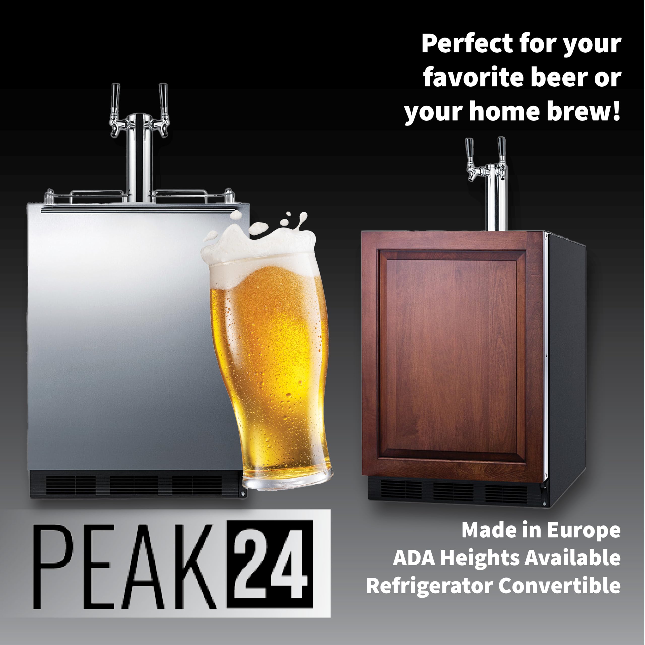 Summit 24" Undercounter Kegerator, ADA-Compliant, Glass Door- Sbc56gbinkada on Fridge.com - View 4