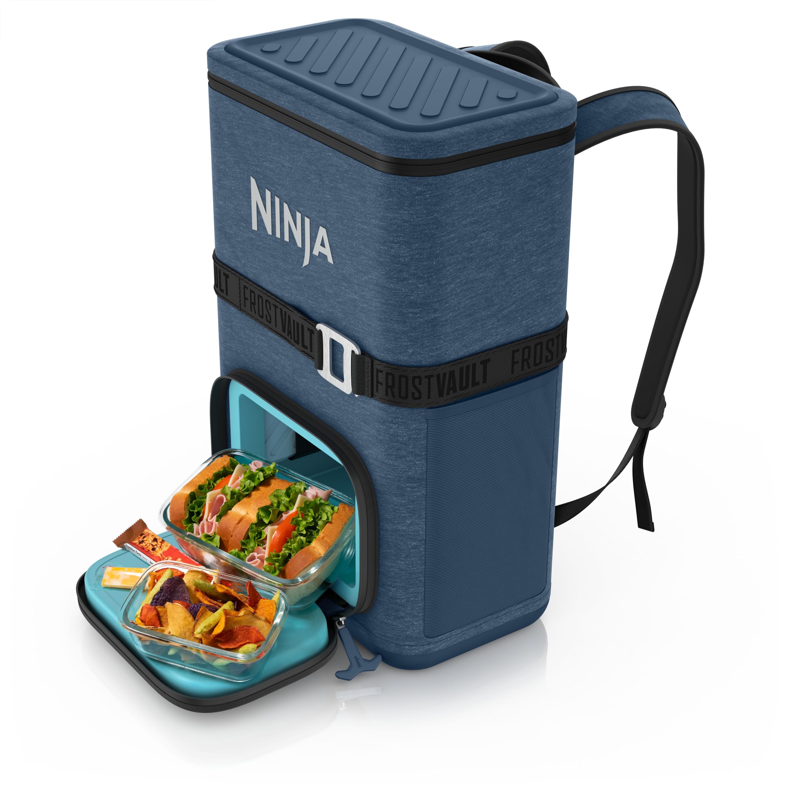 Ninja | Backpack Cooler | FrostVault Go Can Soft Cooler | Leakproof Zipper with Built in Can Opener, 2 Ice Packs & Dry Storage Drawer | for Hiking, Camping & More | 24/36 Can
