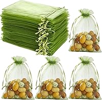 Vista 13 de Hopttreely 100 bolsas de organza transparentes premium, bolsas de regalo para bodas blancas, bolsas de joyería de 4 x 4.72 pulgadas para fiestas