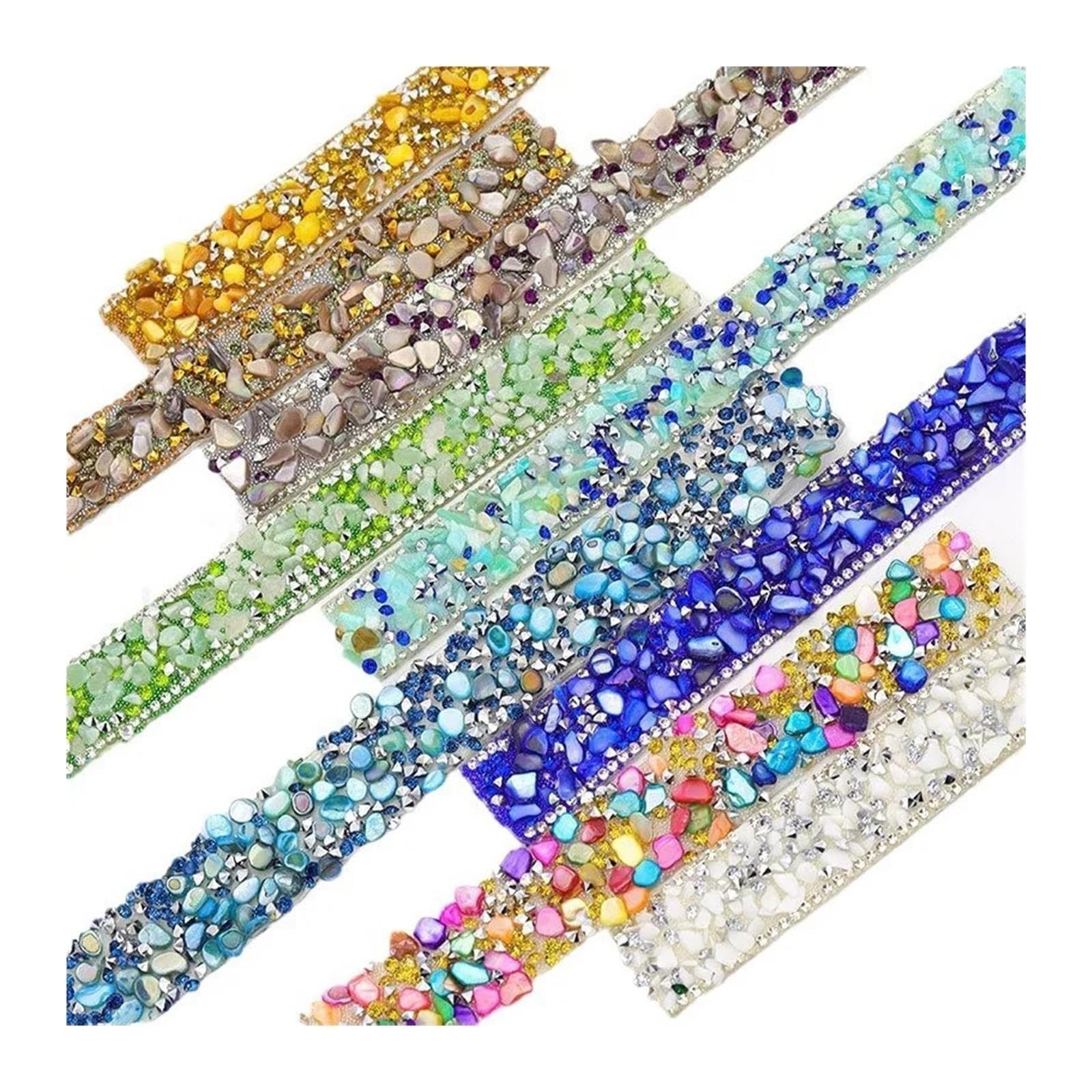 Nastro Di Strass Brillante 5 x 1 iarda 2 cm di strass di cristallo colorato