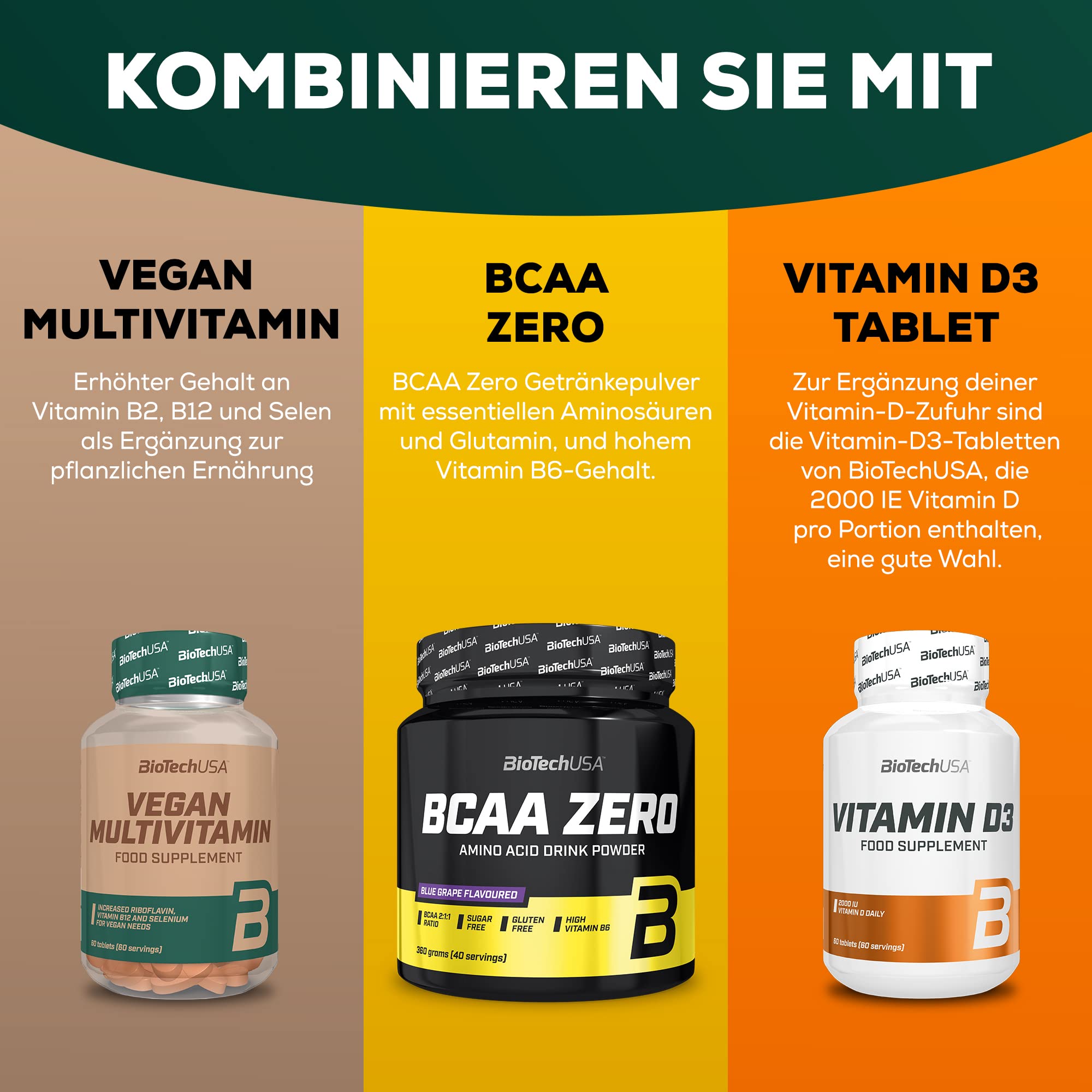 BioTechUSA Vegan Protein | pflanzliches Eiweiß aus Erbse & Reis | Mit Aminosäuren & Vitamin B12 | Mit 5 verschiedenen Superfoods | Vegan, Laktosefrei, Glutenfrei | 500 g, Haselnuss