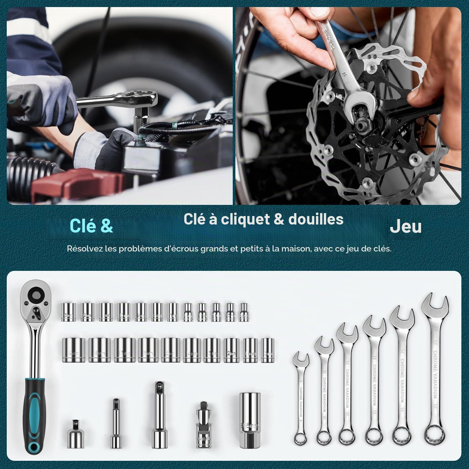 Sundpey 379 pièces Kit d'outils pour la maison – Ensemble complet d'outils de réparation domestique et automobile