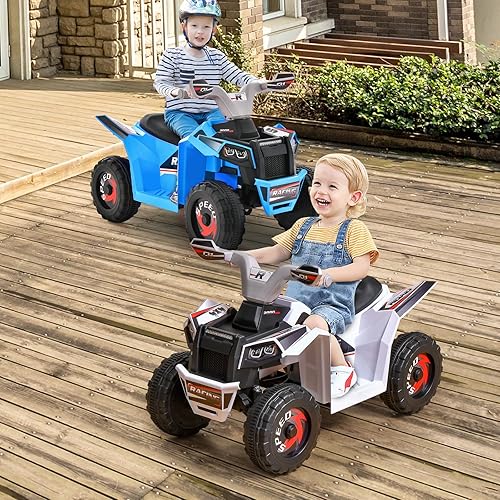 Miniatura 7 de HONEY JOY Cuatrimoto para niños, juguete eléctrico de 6 V alimentado por batería, vehículo eléctrico para niños, adelanteatrás, pedal de pie, auto