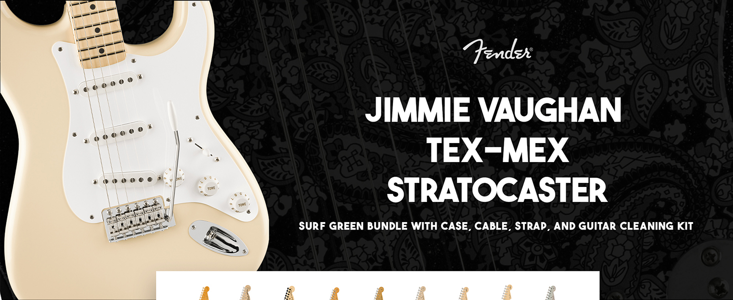 Amazon.com: Fender Jimmie Vaughan Tex-Mex Stratocaster - Olympic