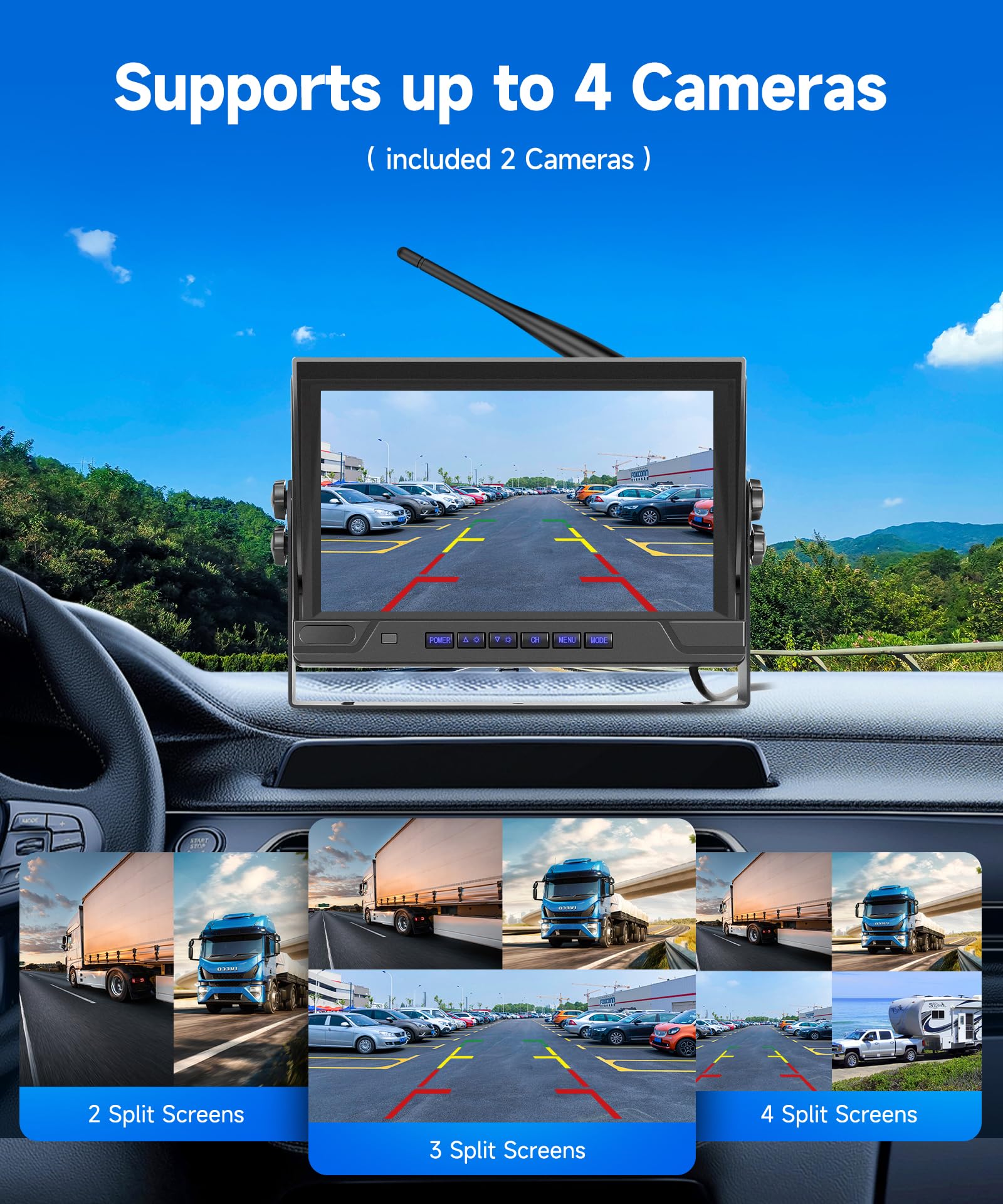 Telecamera Di Retromarcia Senza Fili 1080P - Monitor 7 Pollici, Visione Notturna, Impermeabile IP68, Per Auto E Furgoni - Foto 14