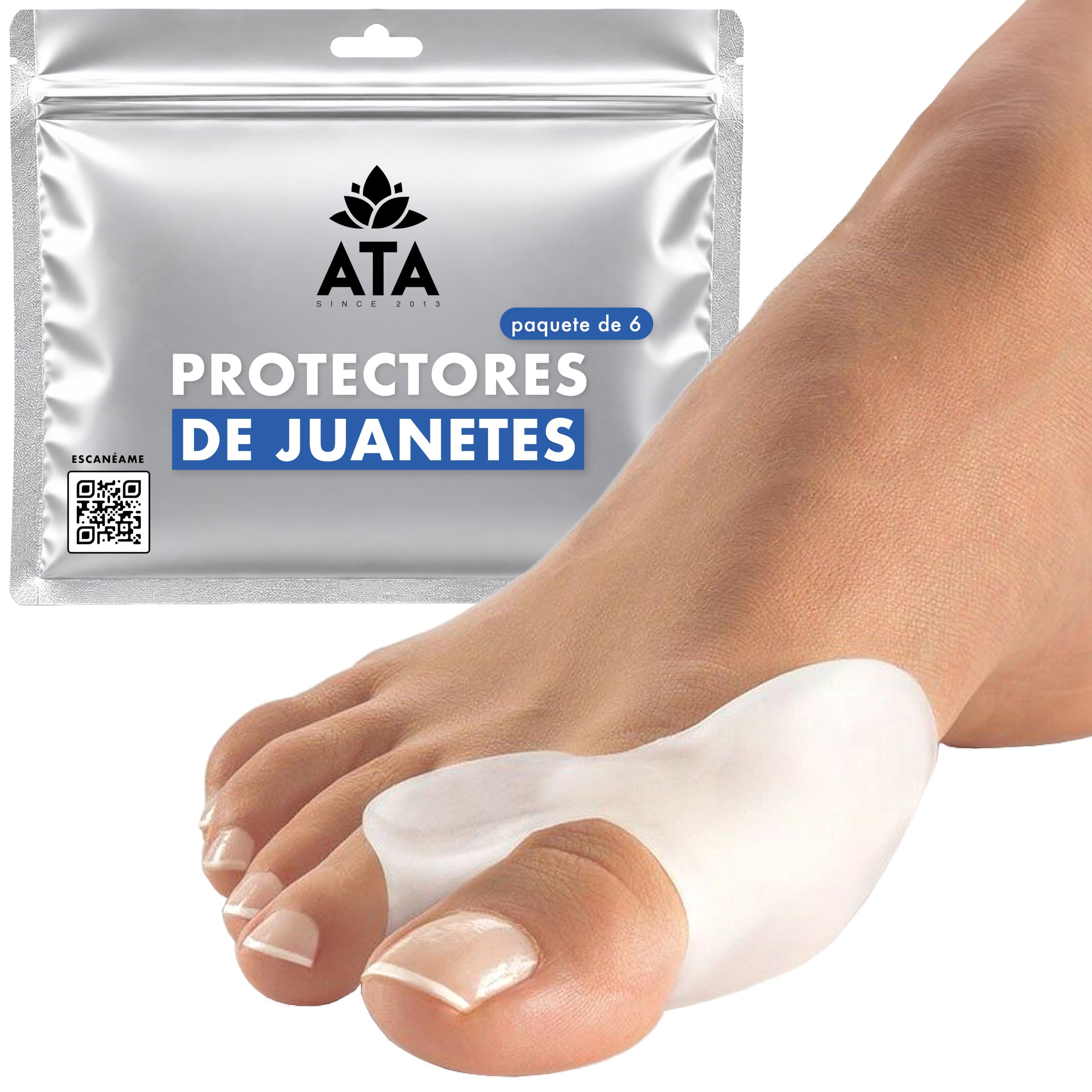 3 Pares de Protectores y Separadores de Dedos en Gel – Separadores de Silicona Suave para Comodidad Diaria (6 unidades)