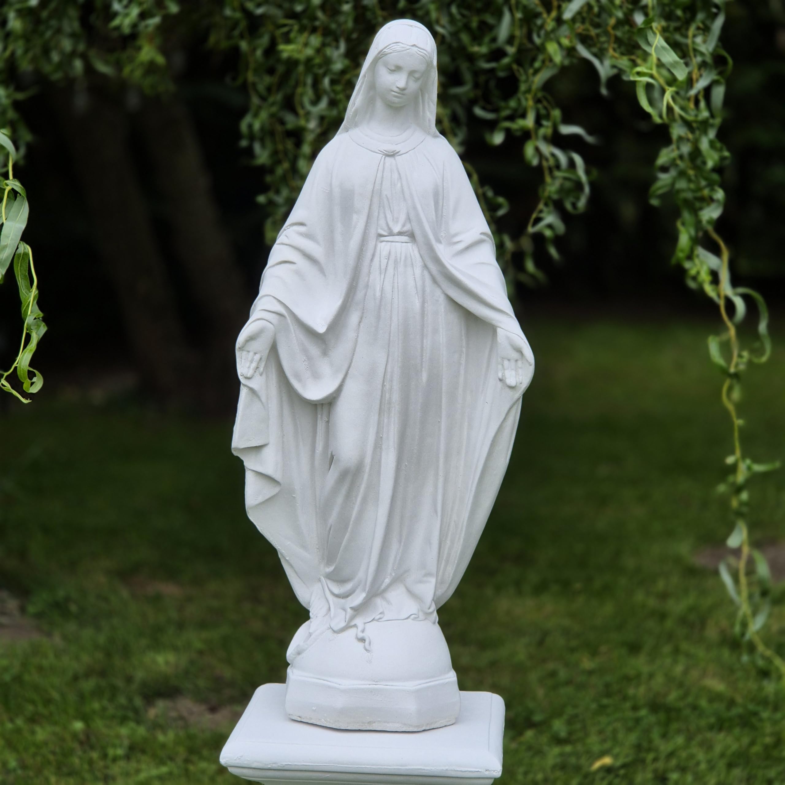 FABRIQ Statua di Santa Madonna, grande Vergine Maria in pietra massiccia (altezza 63 cm, 16 kg), scultura cattolica per chiesa, giardino e casa, regalo religioso e madre di Dio