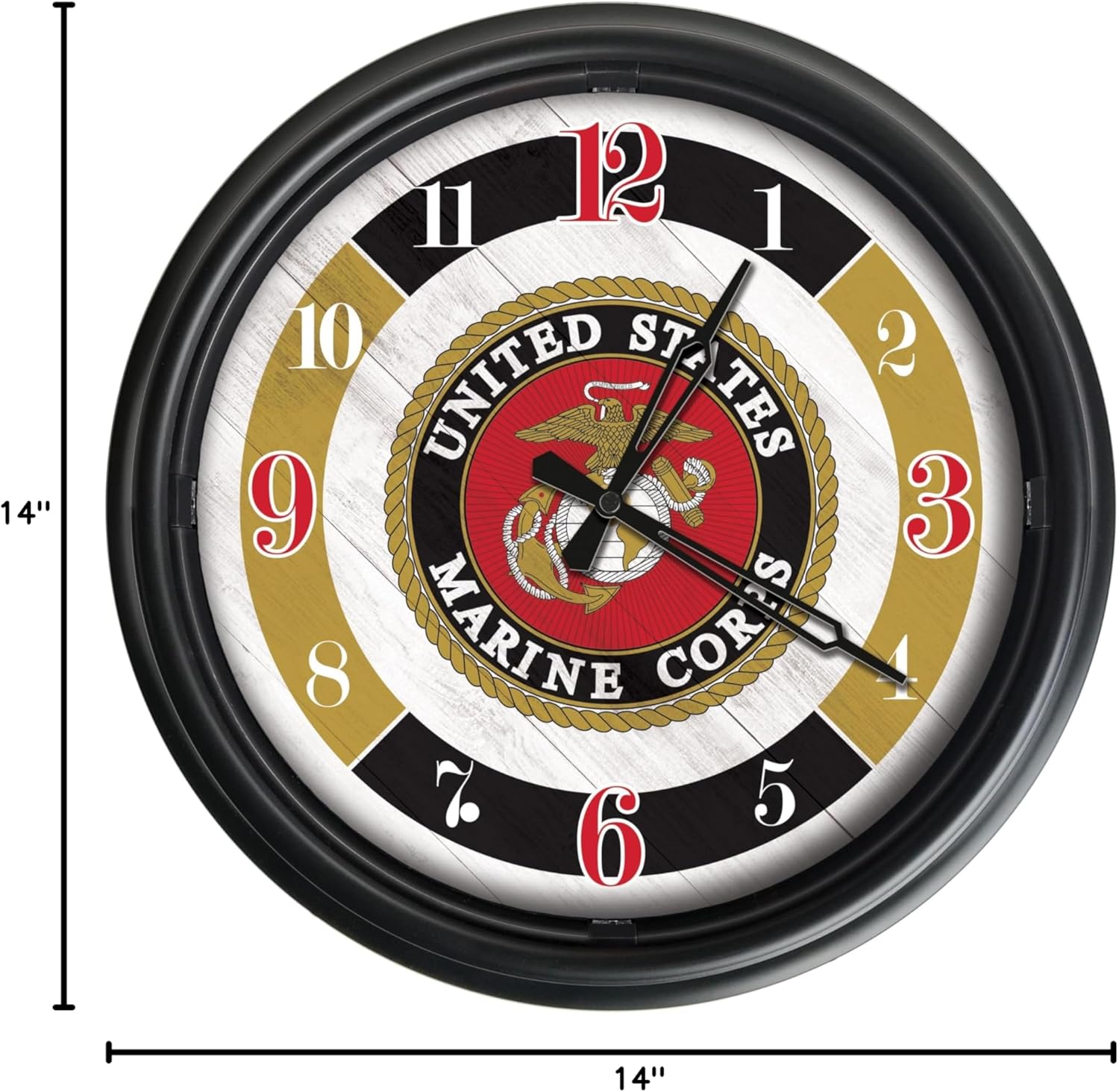 HBS United States Marine Corps Indoor/Outdoor LED Wall Clock