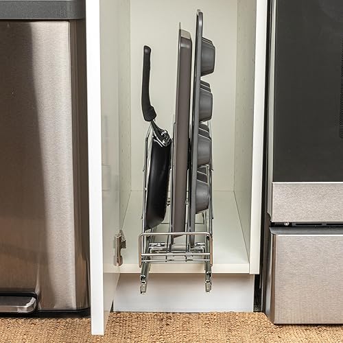 Miniatura 2 de Household Essentials Glidez - Organizador multiusos de acero cromado para almacenamiento extraíble y deslizante para utensilios de cocina y