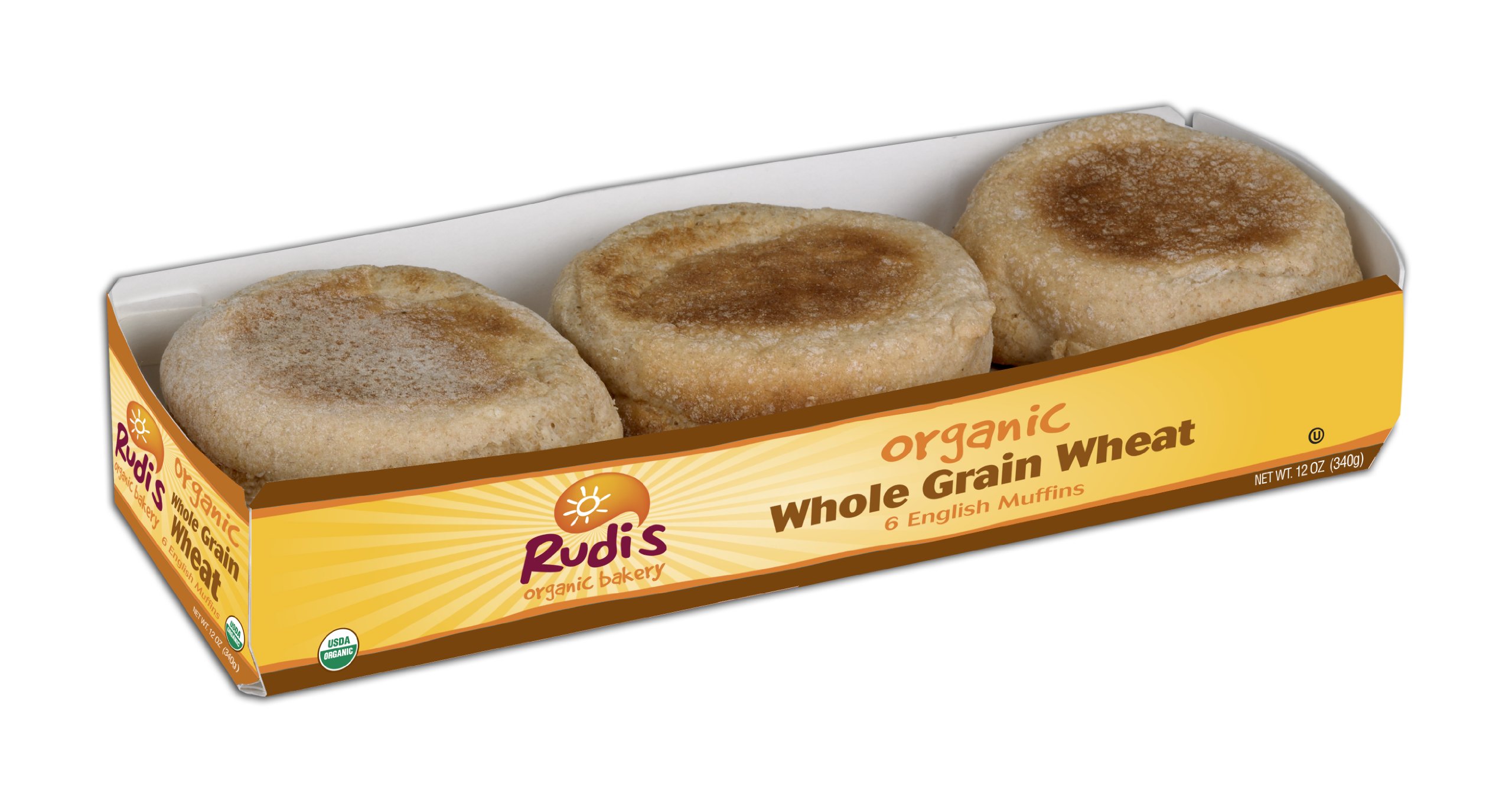 Rudi's Organic Whole Grain Wheat English Muffins, 6 Count (Frozen)