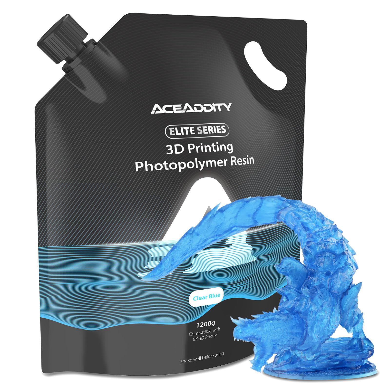 GratKit M5 Standard Résine 8K 1kg Blanc – Photopolymère 405nm Haute Précision, Faible Odeur, LCD/DLP