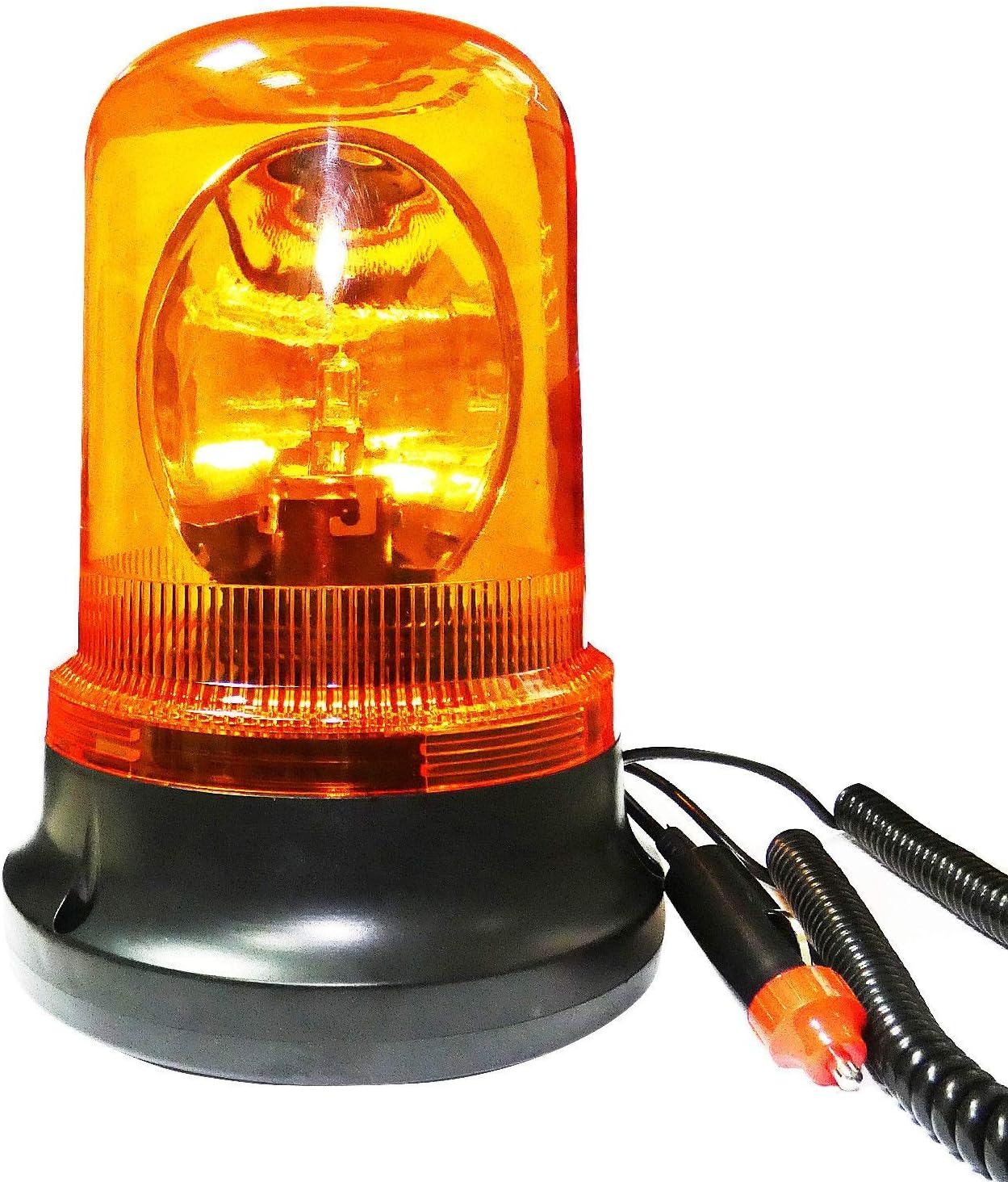 flexzon Car breakdown amber flashing revolving orange beacon recovery light rotating 12v