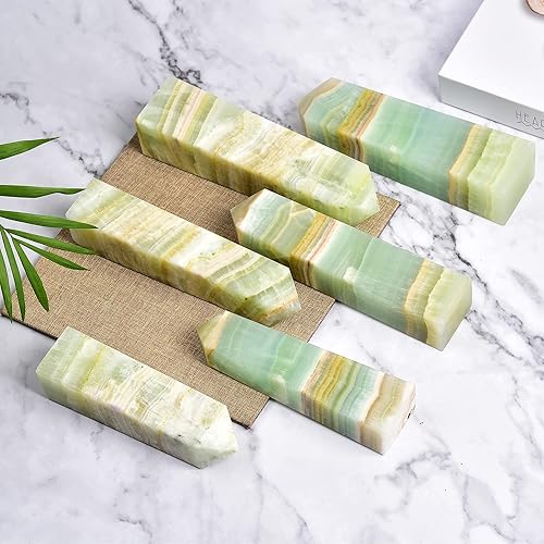 Miniatura 5 de JIC Gem Varita de cristal natural de calcita caribeña, columna tetraédrica de un solo punto, torre de cristal curativo, regalos de decoración de 1 a