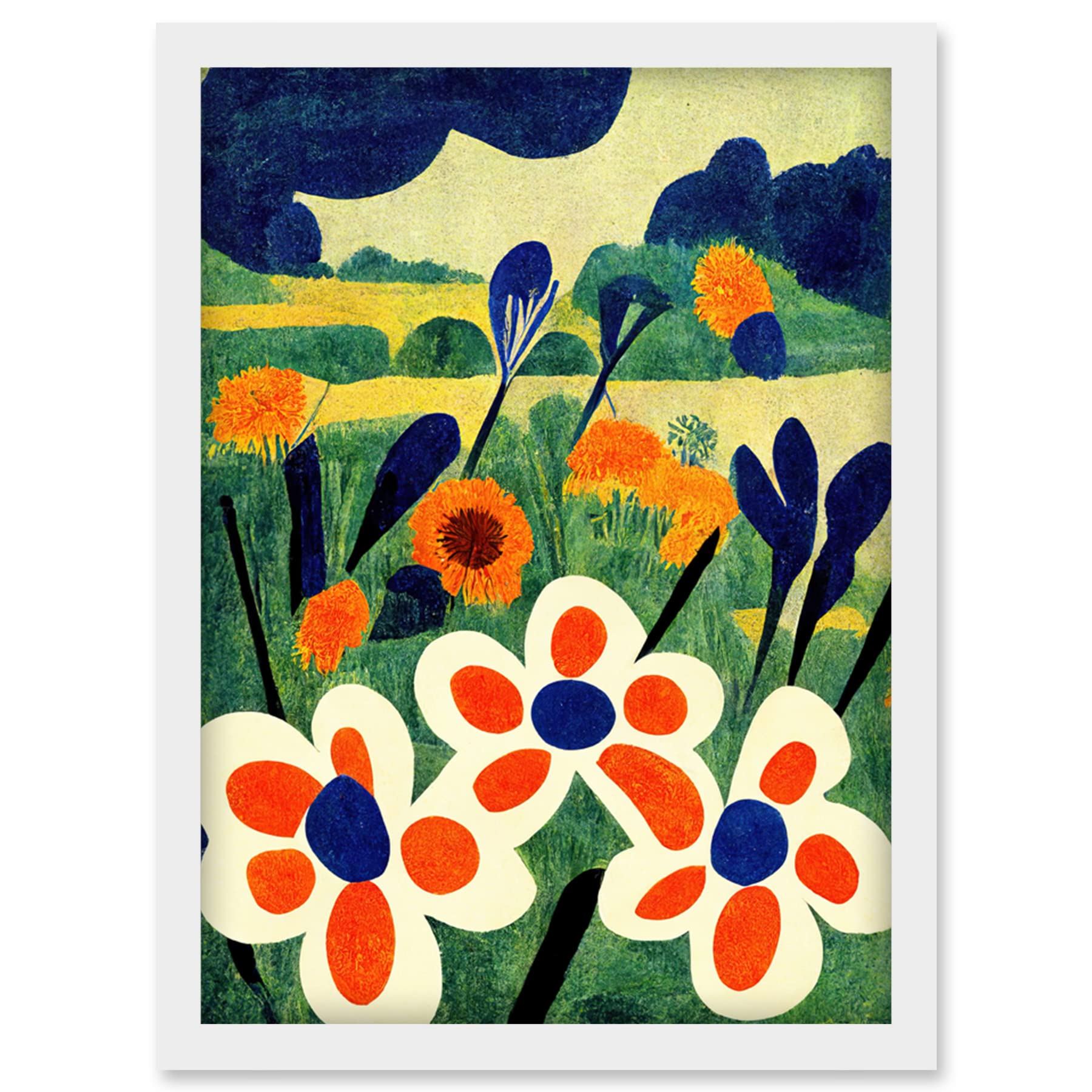 Henri Matisse Meadow Flowers Iris Artwork Framed Wall Art Print A4