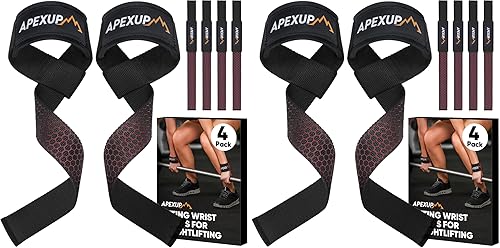 Miniatura 10 de APEXUP Correas de Levantamiento de Pesas para Peso Muerto, Correas de Muñeca para Gimnasio, Correa de Peso Muerto, Correa Antideslizante de Silicona