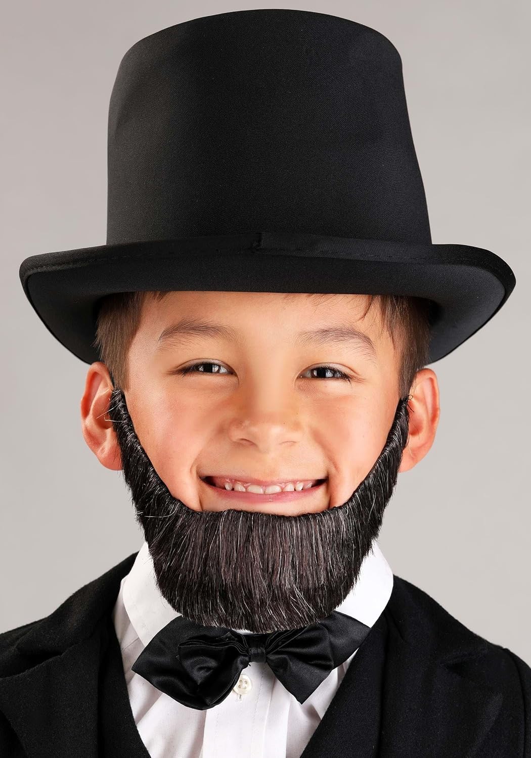 Kids Abraham Lincoln Halloween Costume | Black Jacket with Attached Vest, Hat, and Bow Tie | Classic President Outfit