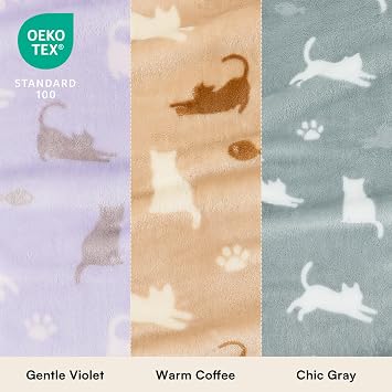 Luciphia 3 Pack Cute Cat Blankets Cozy Small Throw for Pet Puppy,23x16