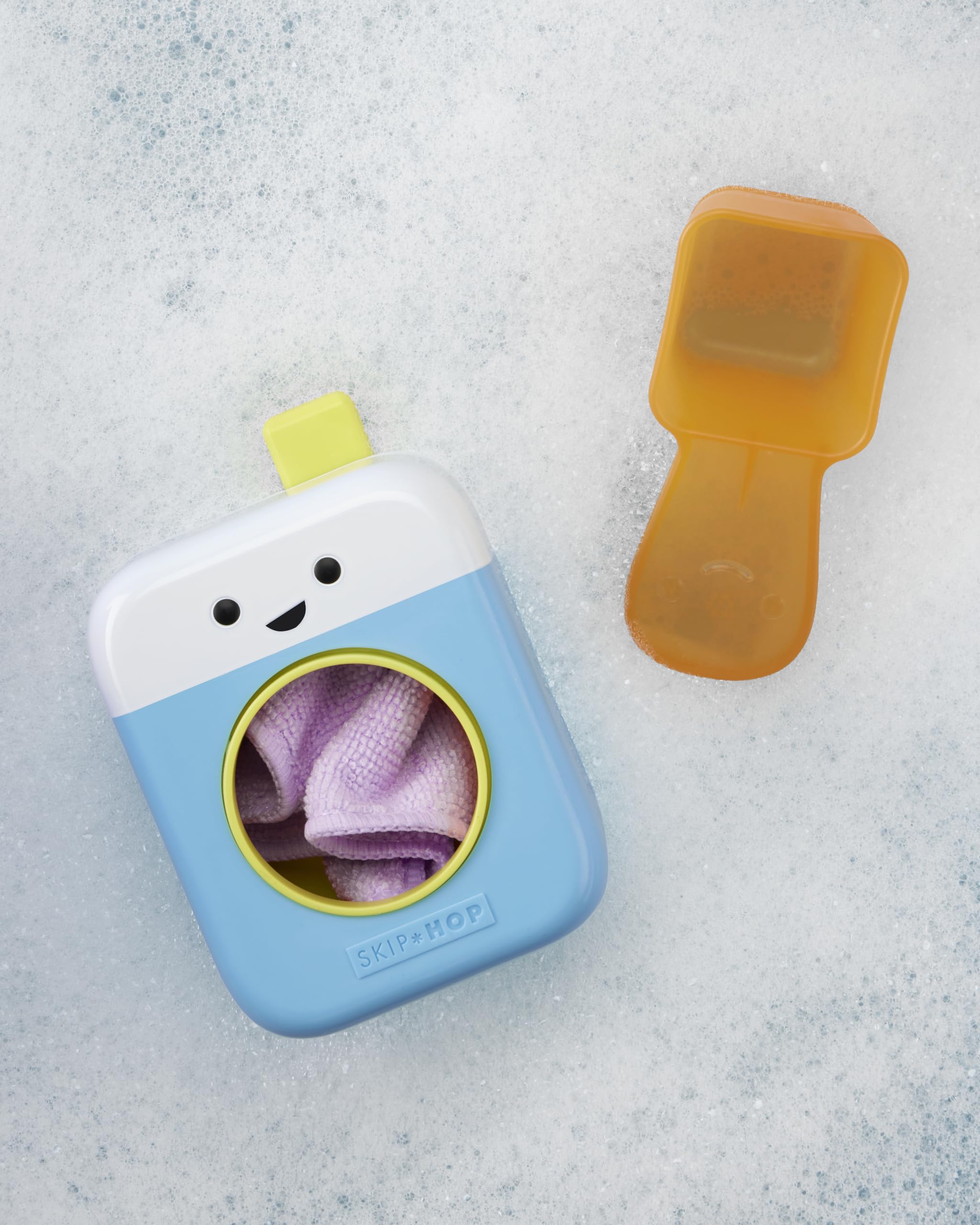 Skip Hop Baby-Badespielzeug, Frischer und sauberer Schleuderzyklus, 4-teiliges Wäsche- und Badewannen-Set für sensorische Entwicklung, 12 m +
