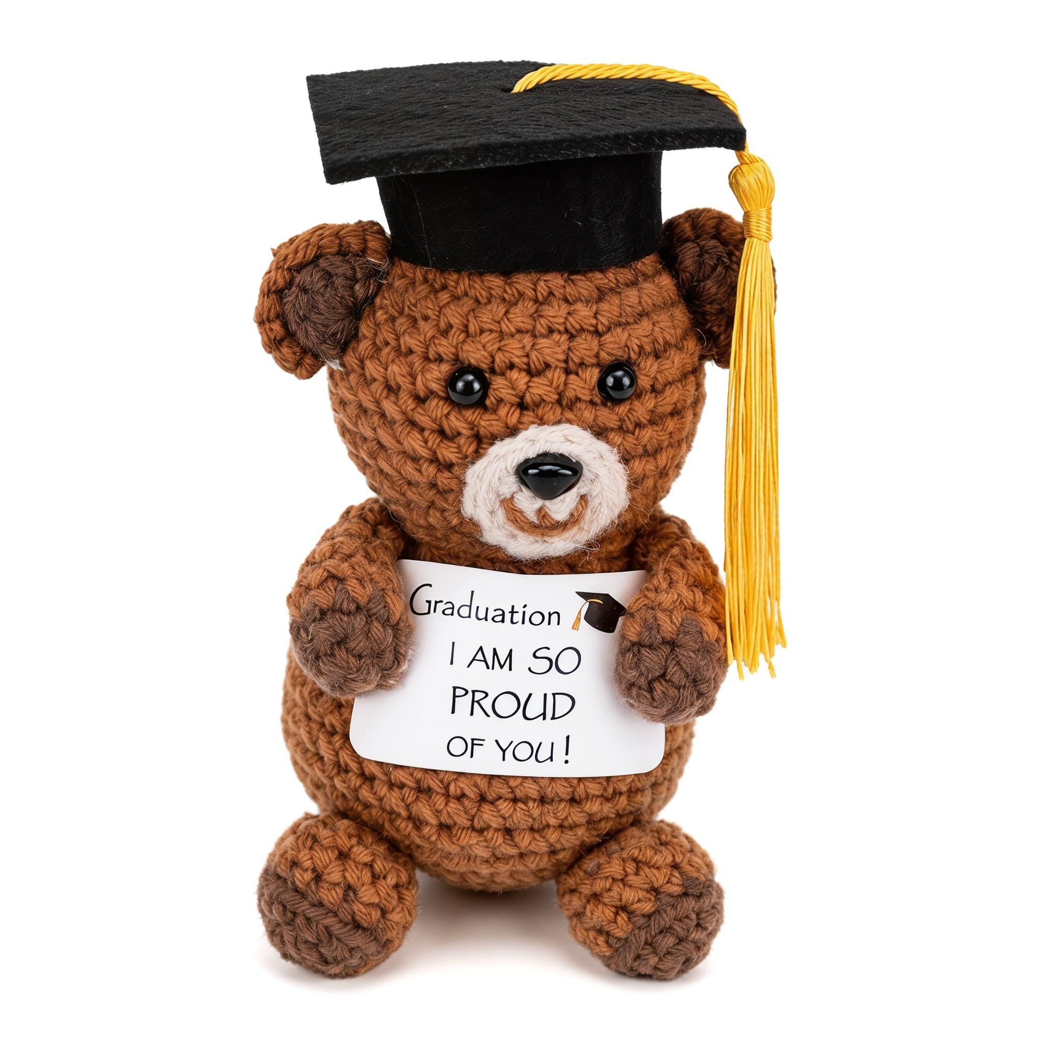 GADITIEK Graduation Gifts Her 2026, Inspirational Positive Duck with Cap and Greeting Card, Funny Emotional Support Pickle Gifts, High School University Graduation Her Him (Bear)