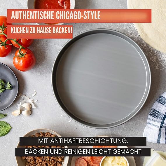 Chef Pomodoro Chicago Style Pizza Pan 12 Round