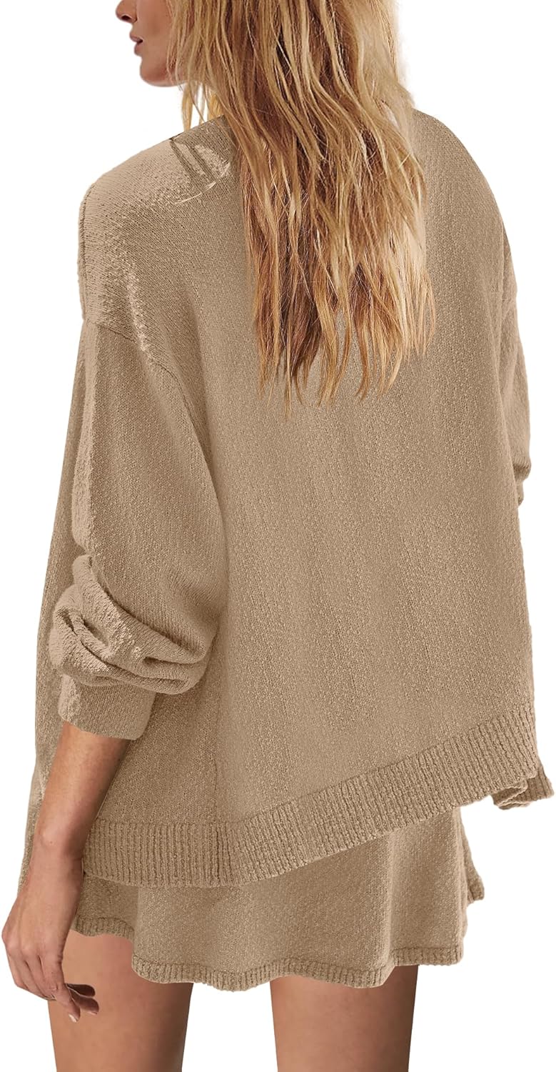 Panadila Womens Sweater Skirt Set 2 Piece Outfits Sweater Skort Set Lounge Cardigan and Knit Skirt Matching Outfits - Image 4