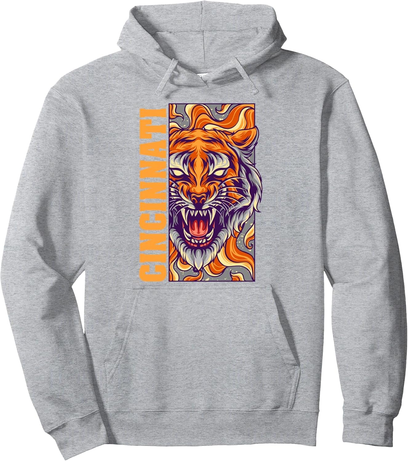 Growling Bengal Tiger Pullover Hoodie