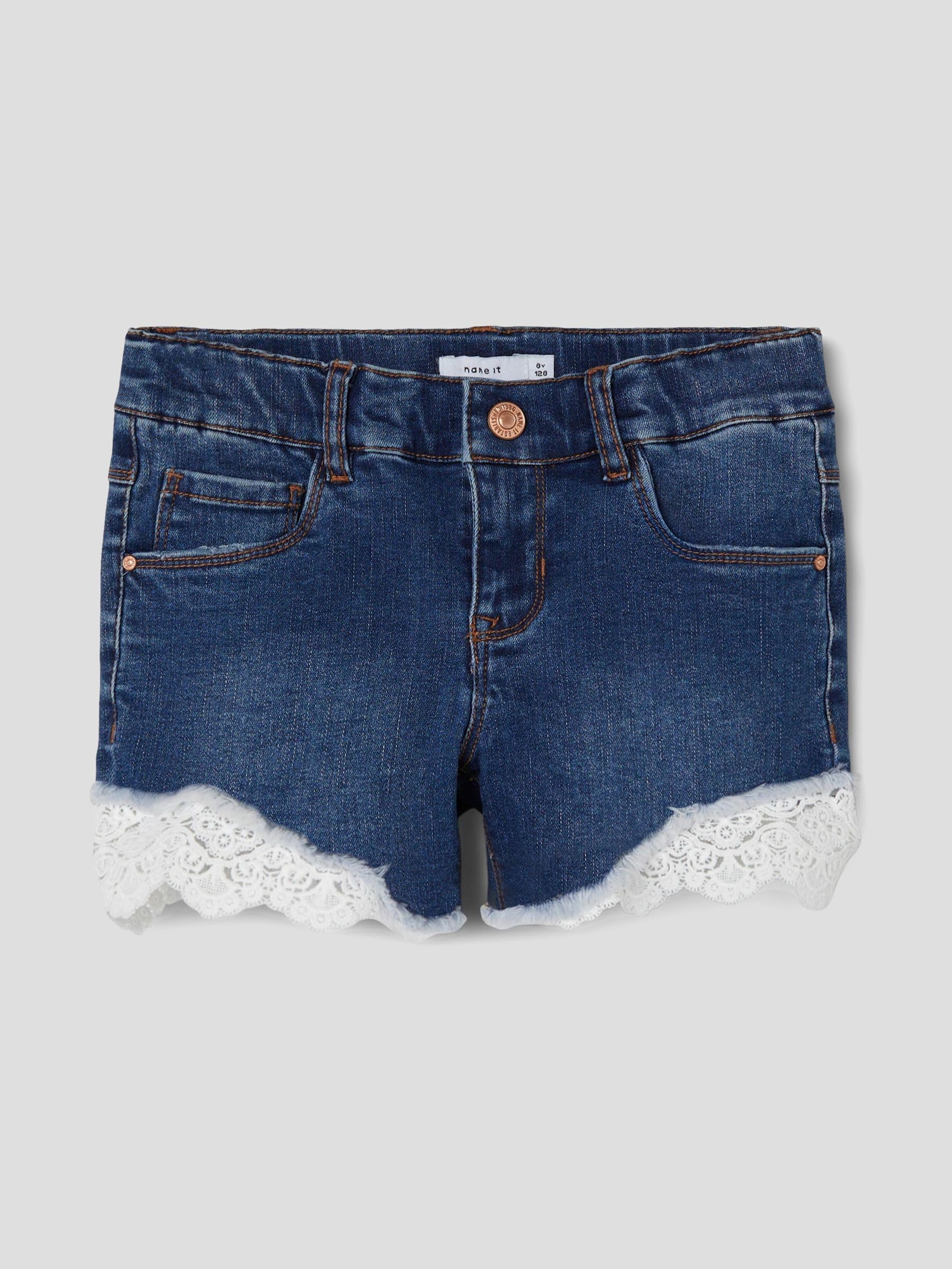 IT Nkfsalli Slim Dnm Shorts Pantalones Cortos de Jean Niñas