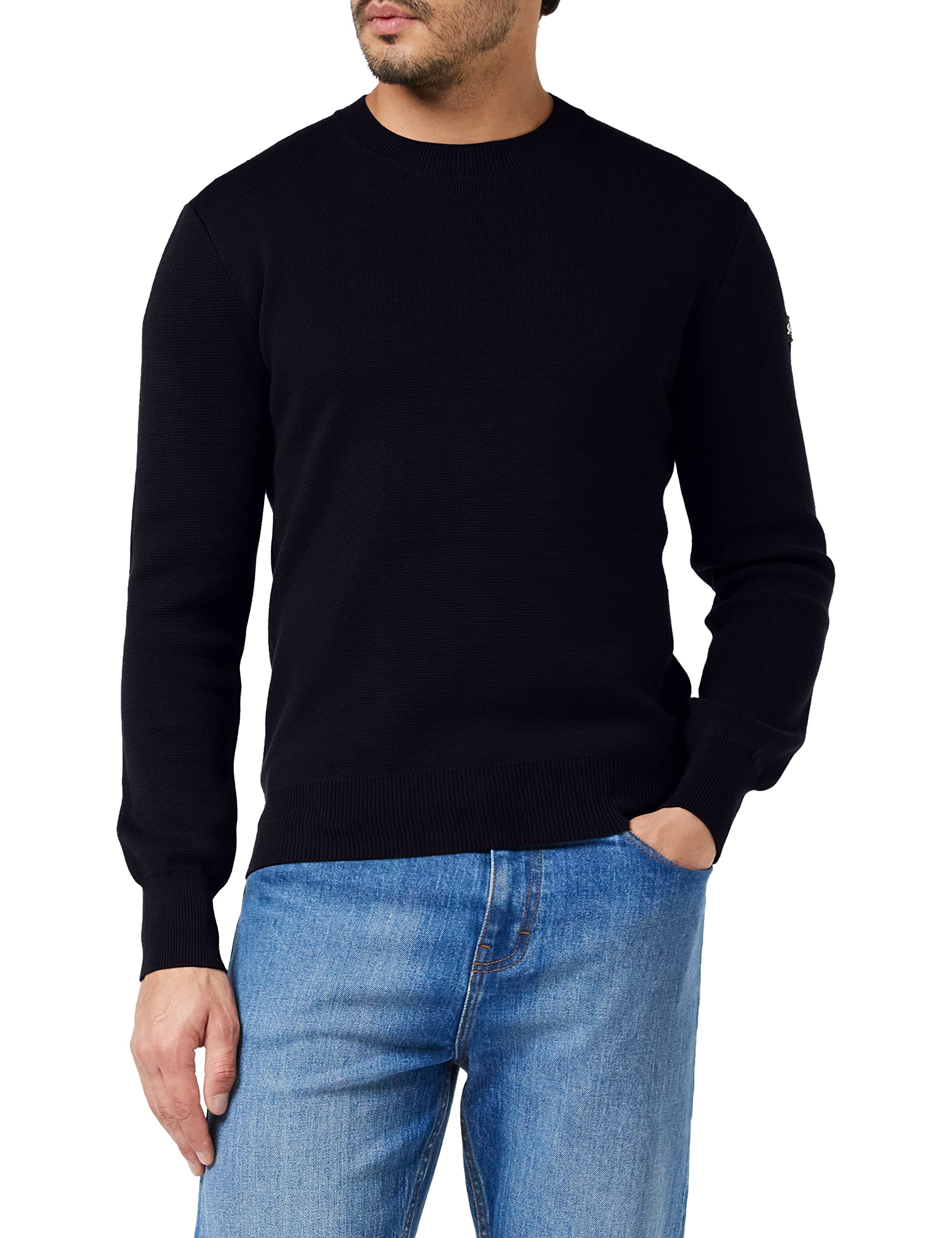 Schott NYC Men's Plkern1 Pullover Sweater Not Applicable, Navy, Large