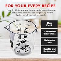 Vista 4 de Chef Craft Select Taza medidora de plástico, capacidad de 1 taza, transparente