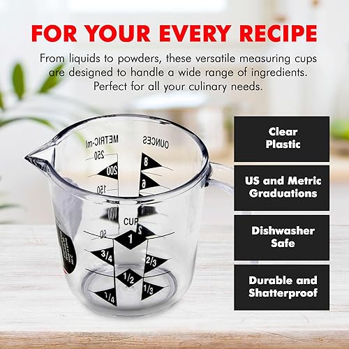 Vista 11 de Chef Craft Select - Vaso medidor de plástico, 2 tazas, transparente