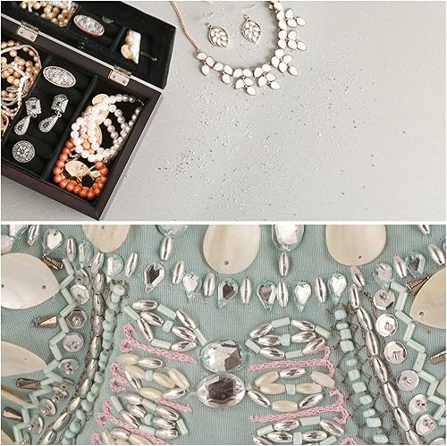 Miniatura 5 de MECCANIXITY 50 piezas de formas mixtas para coser en espejo con parte trasera plana, diamantes de imitación acrílicos espejados para vestidos de