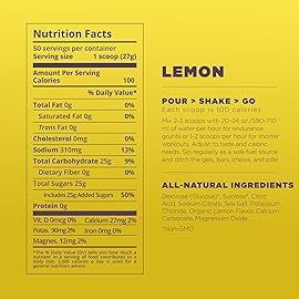 Tailwind Nutrition Endurance Fuel, Carbohydrate & Electrolyte Sports Drink Mix Powder, Gluten-Free, Vegan, Lemon, 50 Servings