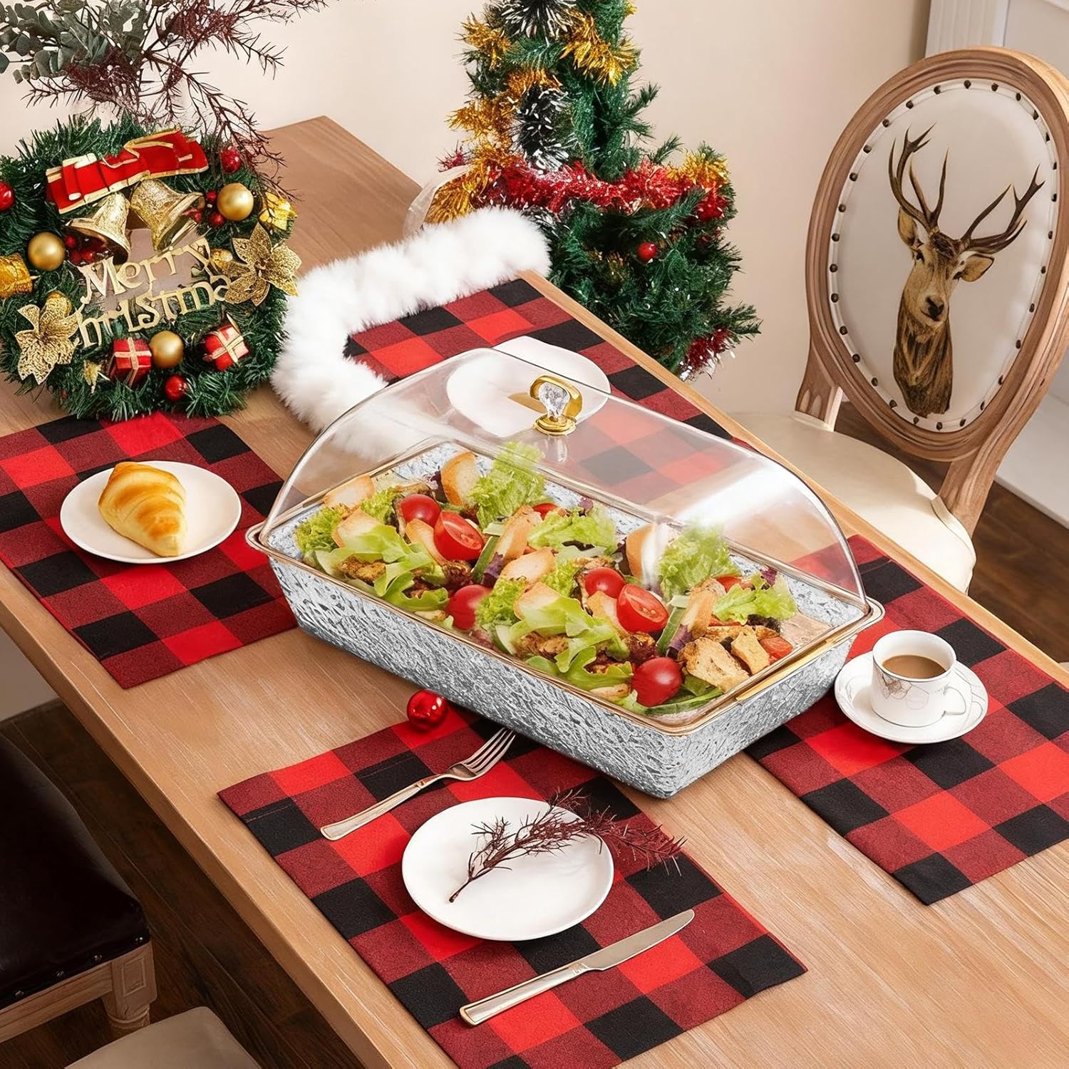 AMUSE サービングトレイ(S) オールドブルーマット | 白山陶器直営オンラインストア パーティー用 サービングトレイ - ビュッフェ用食器 - 41.5x25.0cm ビュッフェサーブトレイ 仕切り付き 蓋付き | レ