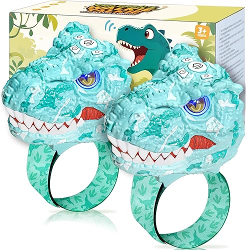 Vvinca Walkie Talkies para niños, paquete de 2 – Juguetes de dinosaurio para niños de 3 a 12 años T-Rex correa de muñeca ajustable de largo alcance