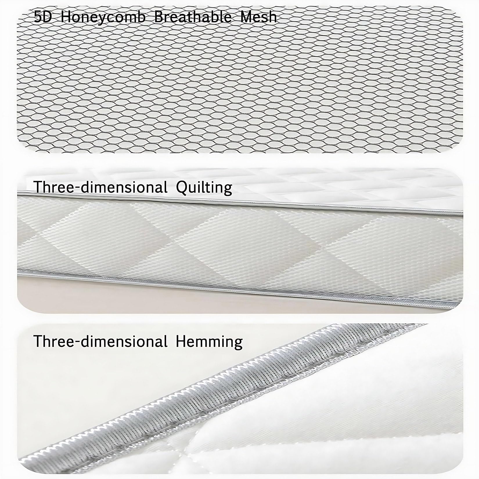 Sobrecolchón de Microfibra - Muy Suave y Cómodo con Diseño Antideslizante, Lujoso Massage Bubbles, Funda Colchón Antialérgica(White 9cm,150 x 200 Double)