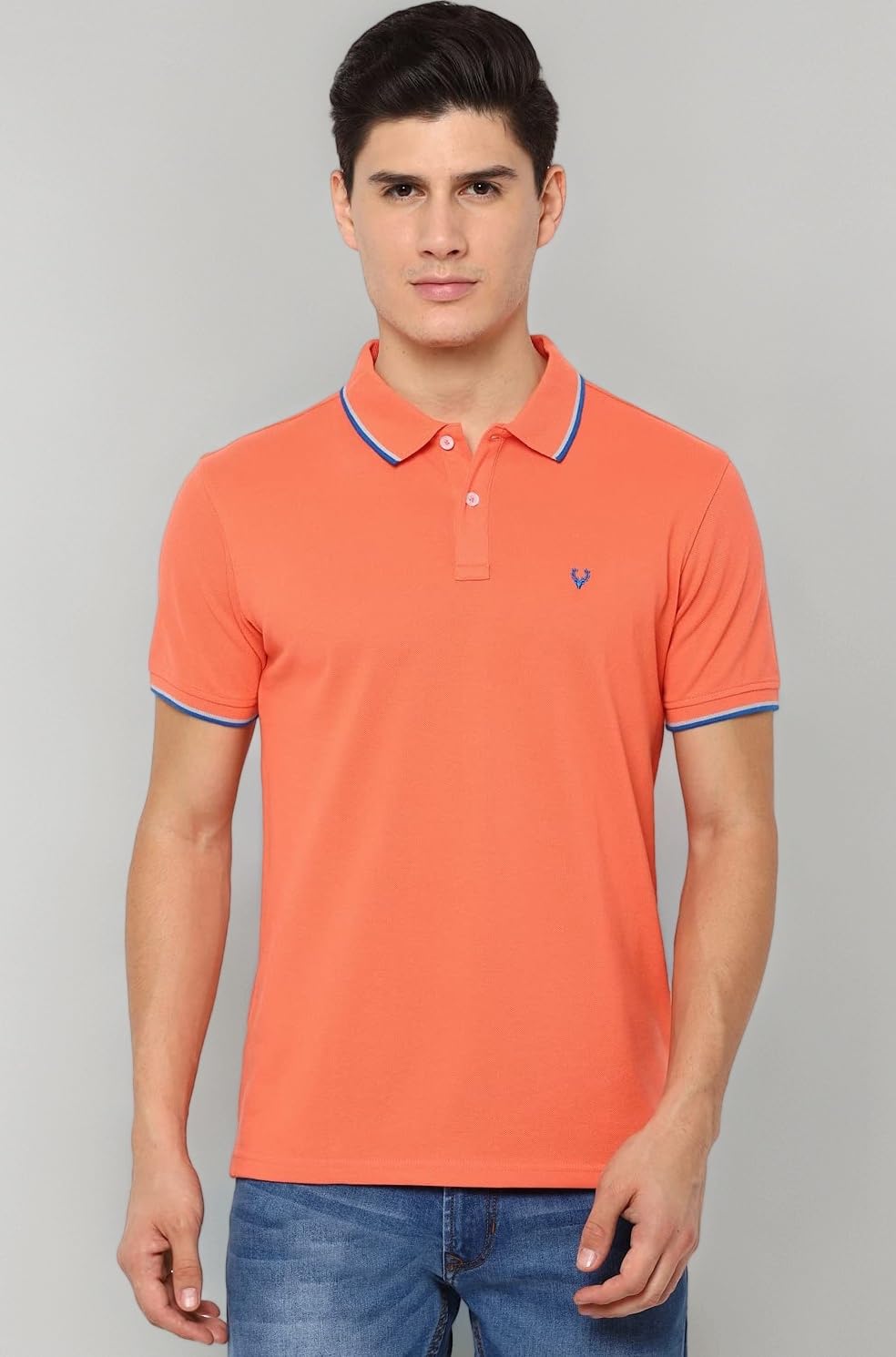 Men’s Solid Polo T‑Shirt | Regular Fit | Premium Cotton | Contrast Tipping Collar | Smart Casual Wear