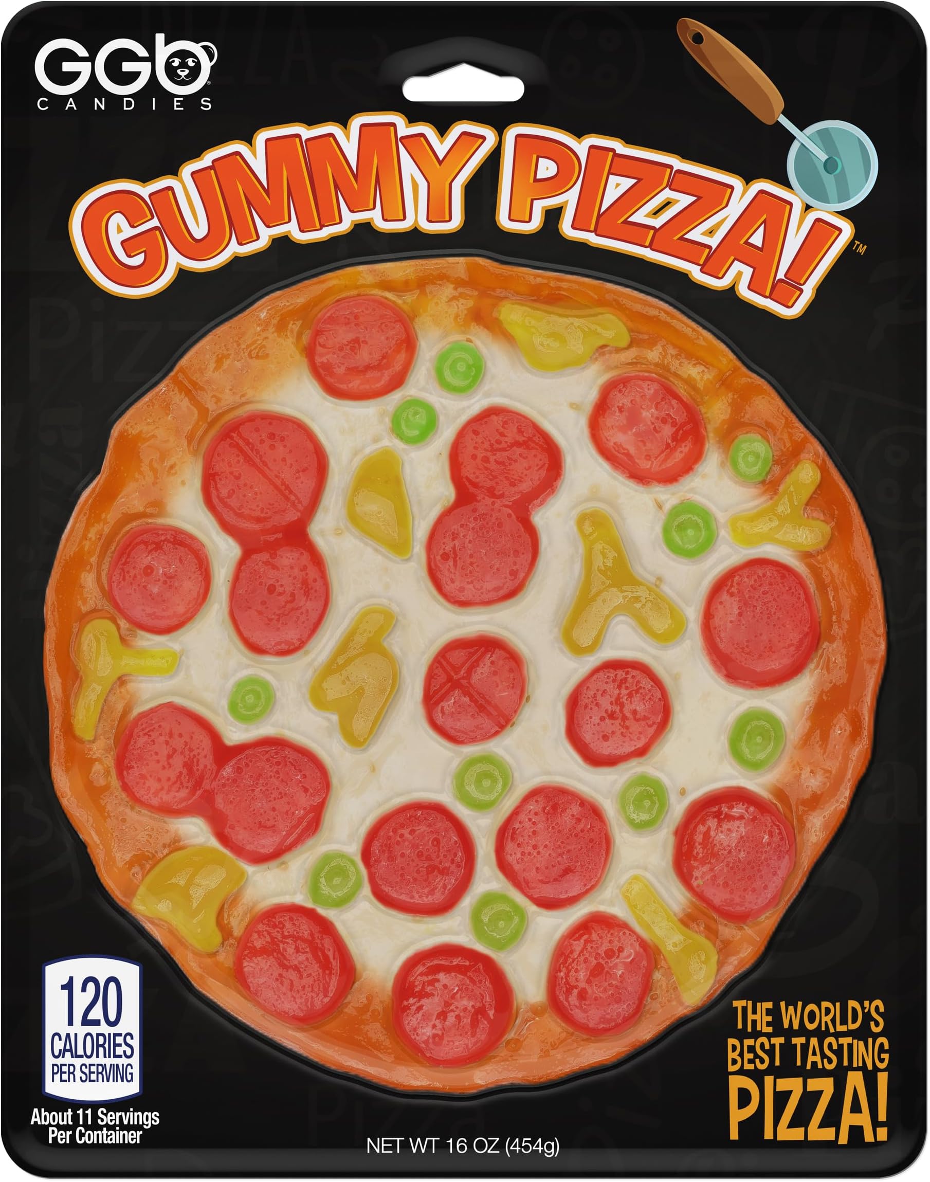 Giant Gummy Pizza - Five Fruity Flavors, Offered in Two Classic Styles for Ultimate Enjoyment, Directly from GGB Candies' Culinary Creations! (Round Pizza, 16 Ounce)