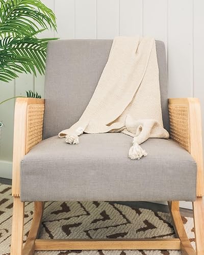 Vista 49 de Crane Baby Manta de algodón suave, 36 x 36 pulgadas, para niños y niñas, color crema Blanco