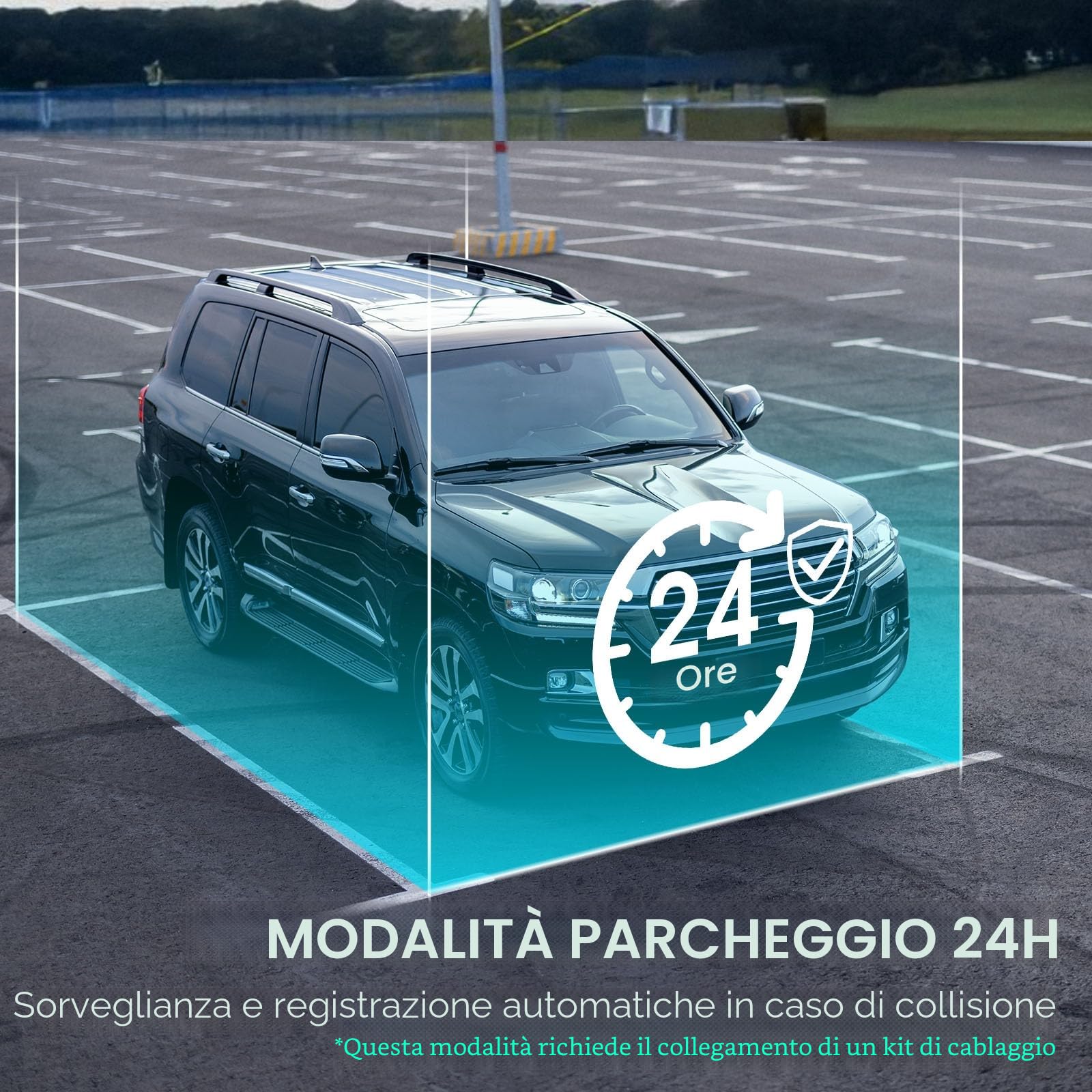 Dash Cam Auto 2.5K QHD 3.39 IPS con Scheda 64GB Gratis - Telecamera Anteriore e Posteriore, Doppia Lente,Visione Notturna 160°,Parcheggio 24H,G-Sensor | Accessori Auto per Sicurezza