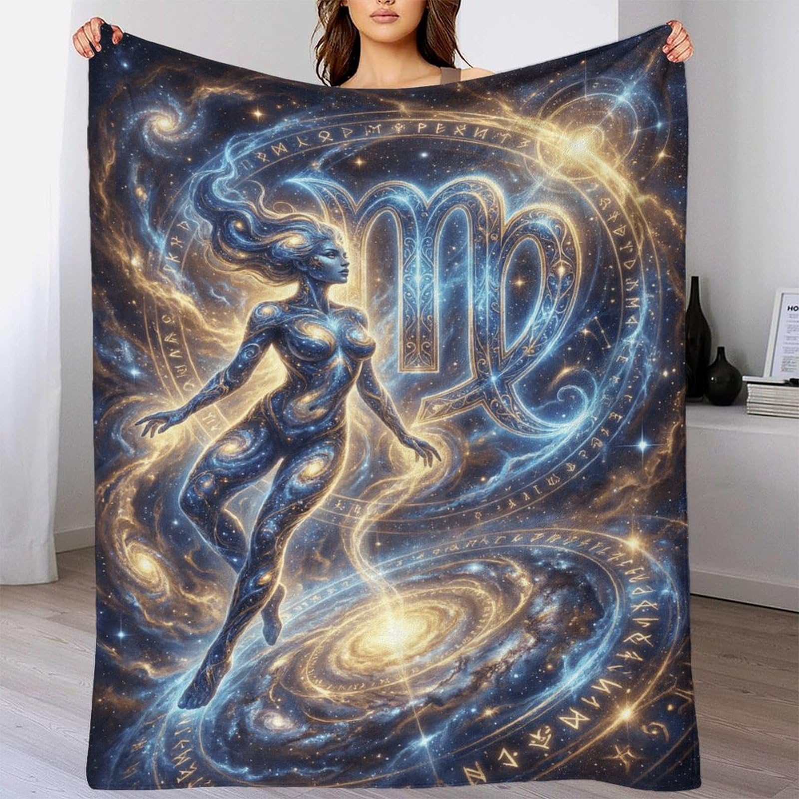 H3B8U2Y5 Virgo Zodiac for for Flannel Throw Blanket, Car Travel Couch