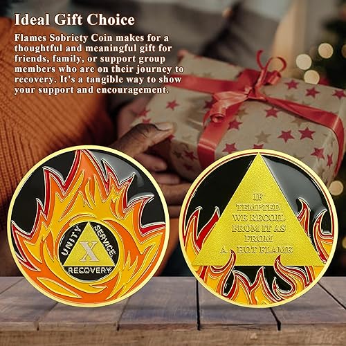 Miniatura 6 de Fichas y medallones de sobriedad AA de 15 años, moneda de recuperación de sobriedad, ficha sobria, regalos de sobriedad para celebrar la