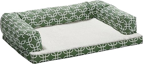 MidWest Homes for Pets BS3654T-FGR - Sofá ortopédico reforzado para perro, extra grande Patrón geométrico verde