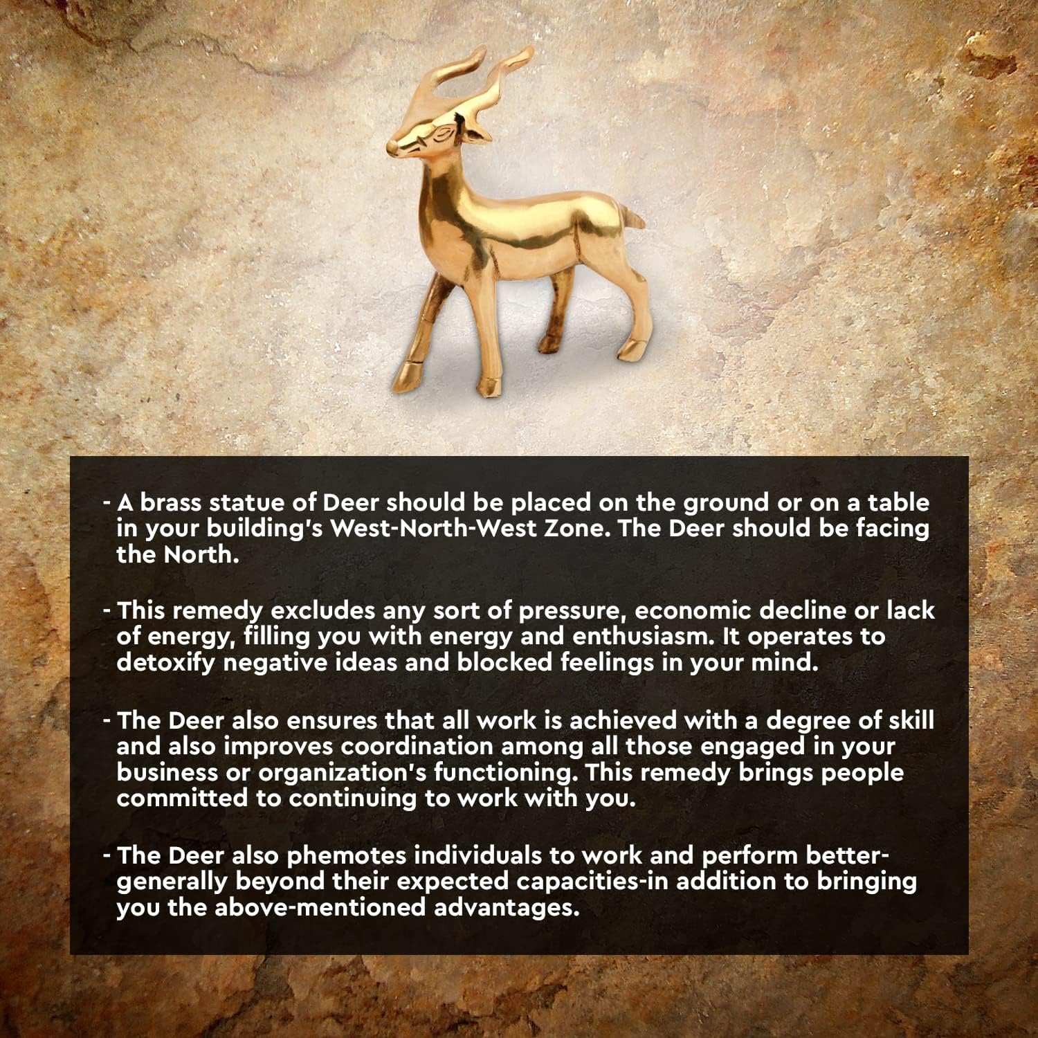 Small Deer Statue | Designer Deer | Vastu Brass Showpeice | Home & Office Decor | Vastu Shastra & Feng Shui Remedies | Size - 3.5 Inch Approx.