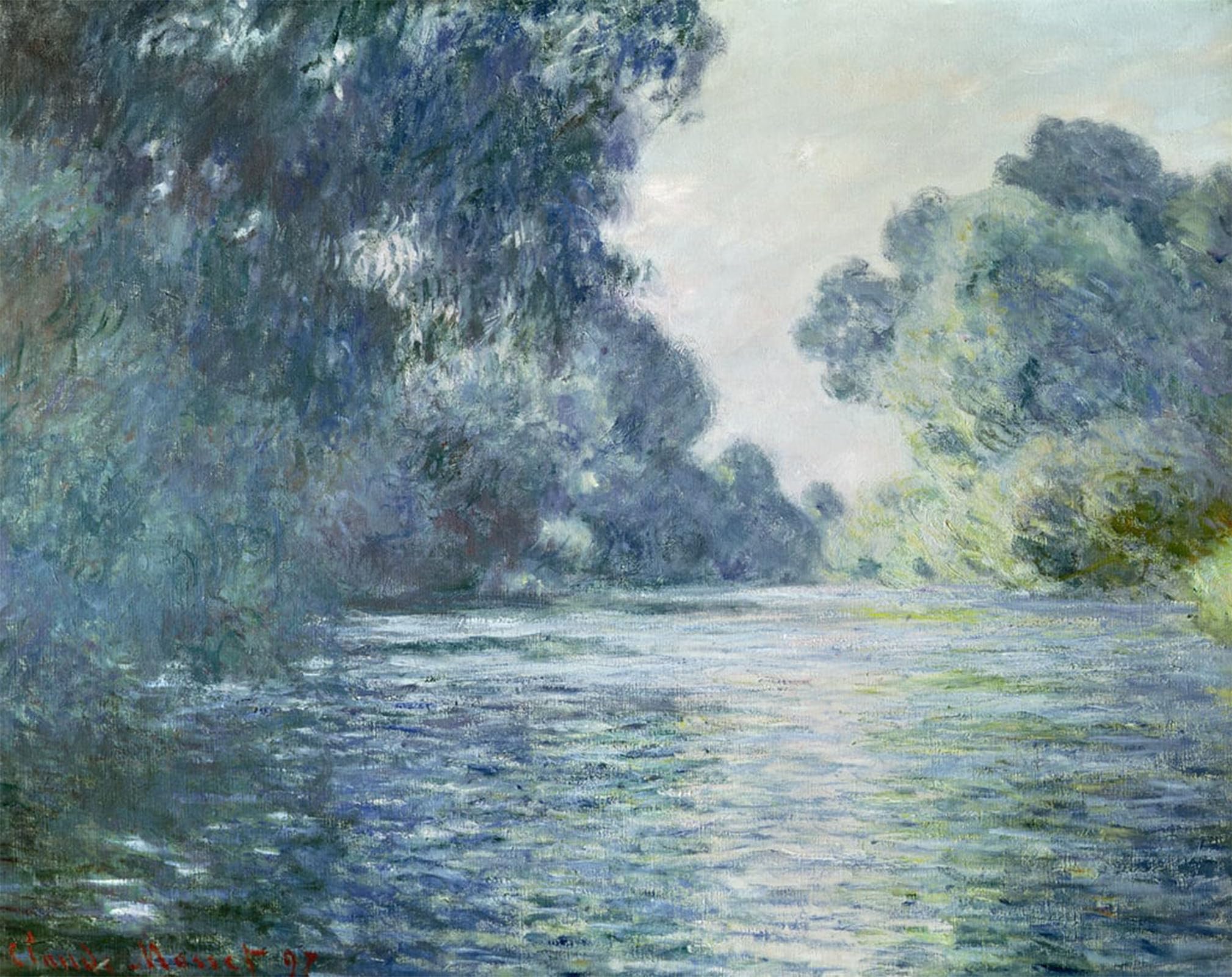 SERENDIPITP Aesthetic Poster Photo Wall Print Retro Picture Branch of the Seine Near Giverny by Claude Monet Modern Wall Artwork for Home Decor 60x90cm