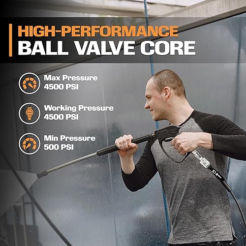 Miniatura 2 de EDOU Válvula de bola directa para manguera de lavadora de alta presión  Enchufe macho de 38 pulgadas x conexión rápida hembra de 38 pulgadas