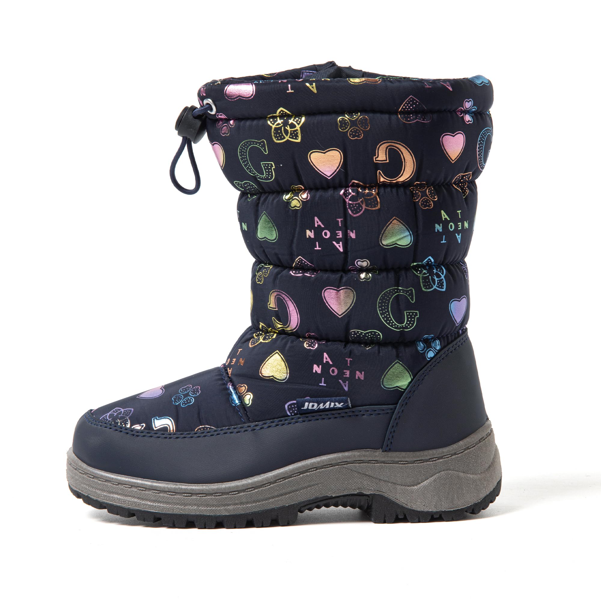 JOMIX Bottes de Neige Enfant Fermeture éclair Bottines Fourrure Fille Garçon Chaussures d'hiver pour Enfants Chaude Antidérapante
