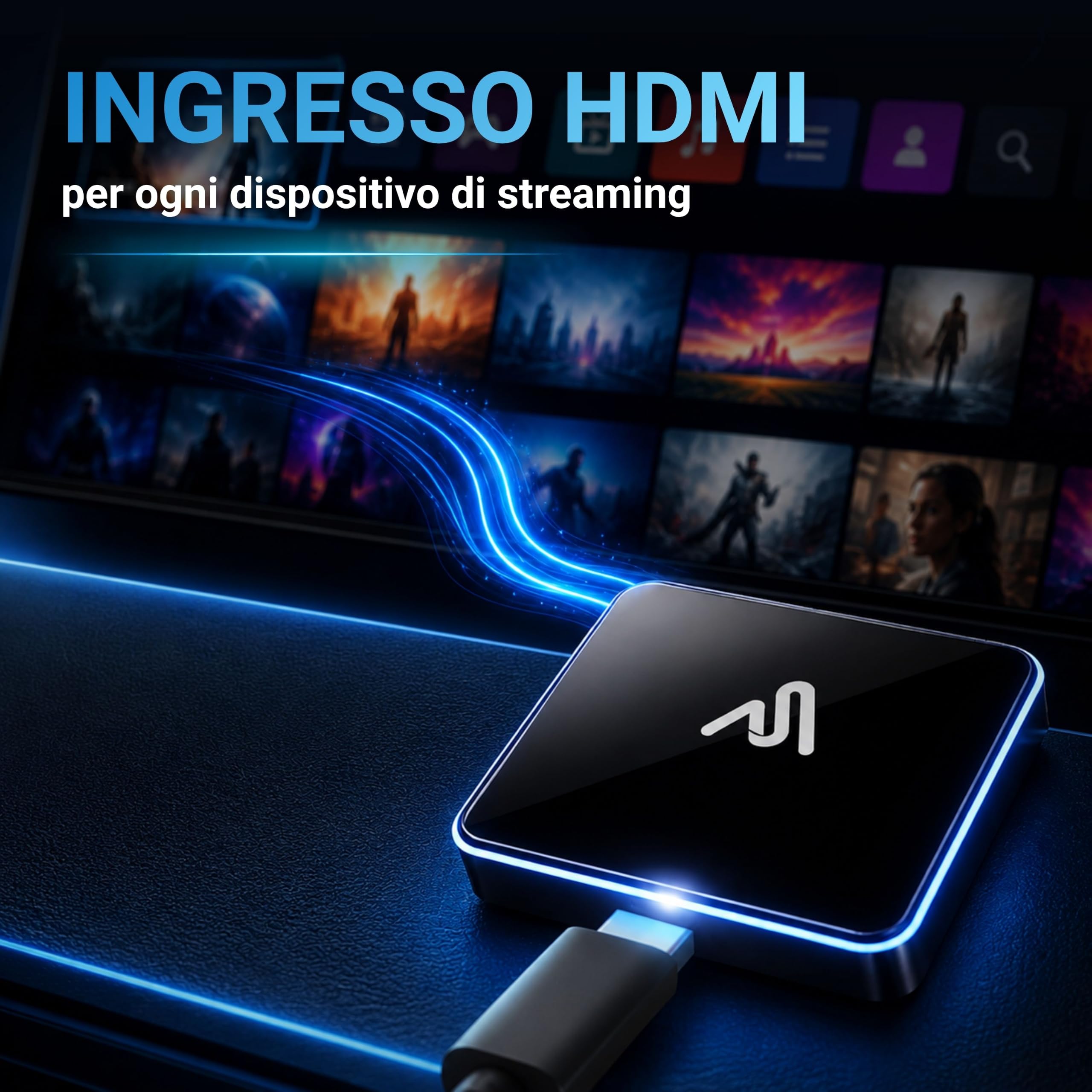 AutoSky CPHM2 Adattatore HDMI CarPlay e Android Auto Wireless per Auto | Converte sistemi cablati in wireless, ingresso HDMI, Wi-Fi e Bluetooth, video fino a 2K 60 Hz, alimentazione USB 5 V