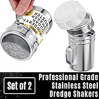 Vista 2 de CUSINIUM 6 Ounce Mini Powder Sugar Shaker With Handle - Fine Mesh - With Plastic Cap - Pack of 2